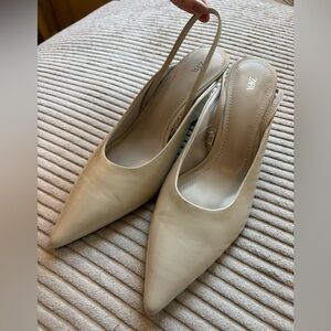 Zara Women's Beige Slingback Heels